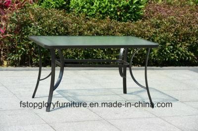 China Factory Modern Outdoor Leisure Furniture Glass Top Table