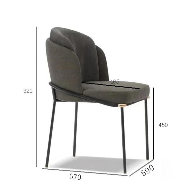 Nova Modern Grey Leather Leisure Chair Dining Room Furniture Hotel Dining Chair