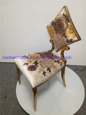 Wholesale Banquet Hotel Furniture Rose Golden Dining Stainless Steel Garden Flower Chairs