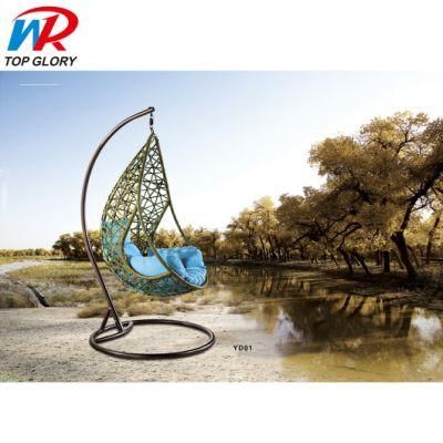 Casual Outdoor Hanging PE Rattan Wicker Single Swing Chair