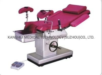 Four Wheels Foaming Mattress PU Leather Surgery Operating Obstetric Table with Stainless Steel Material Filth Basic