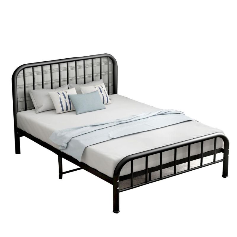 Home Bedroom Hotel Furniture Iron Metal Steel Adult Double Single Bed