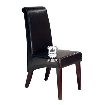 Modern Hotel Restaurant Chair with Leather Upholstered