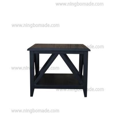 Classic Contemporary Interiors Furniture Pure White/Black Poplar Wood Complanate Corner Table