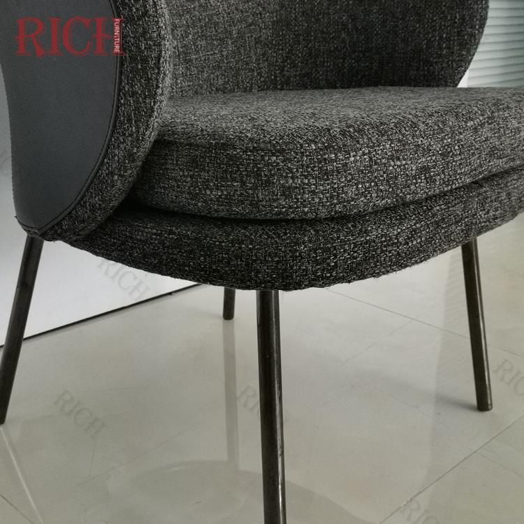 Nordic Modern Stainless Steel Dining Room Chairs Modern Italian Chrome Leg Fabric Leather Dining Chair for Restaurant