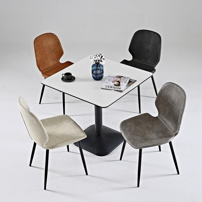 Modern design PU Leather Black Leg Dining Chair Furniture