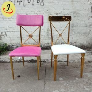 Pink Stainless Steel Wedding Dining Chairs Wholesale