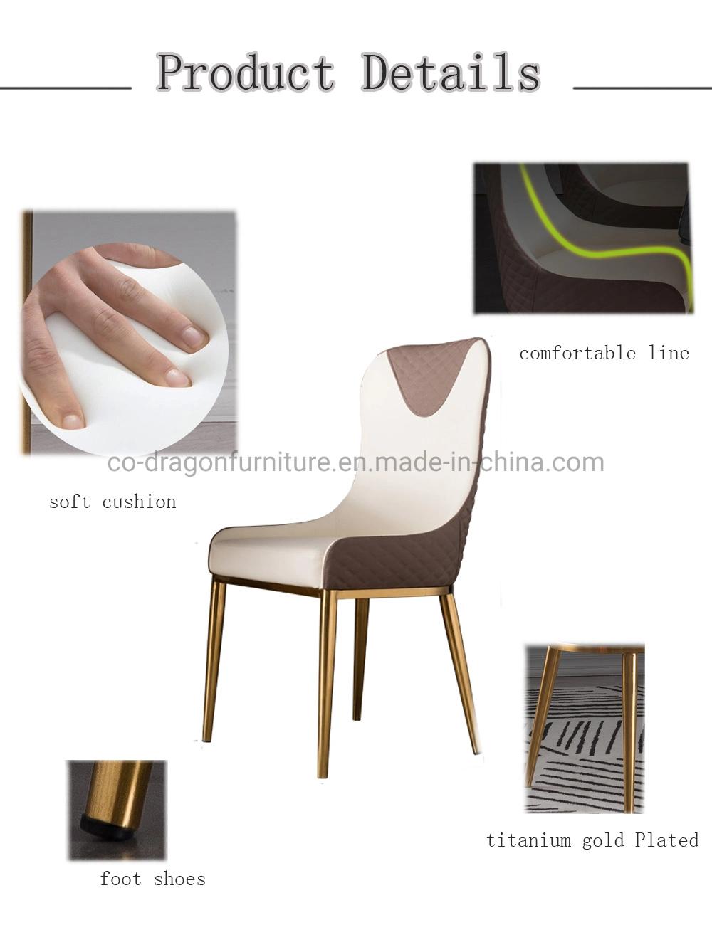 Modern Leather Stainless Steel Dining Chair for Home Furniture