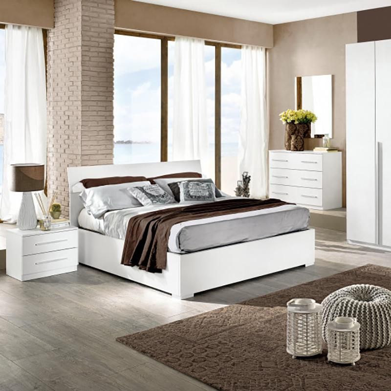 Modern Home Furniture 6 Pieces Bedroom Set Double Bed Storage Bed