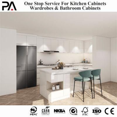 PA Wall Unit Glass Finish Sri Lanka Gloss Affordable Modular Invisible Handles for Kitchen Cabinets with Drawers