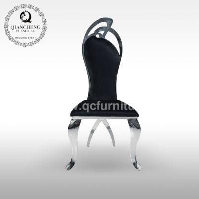 Modern Furniture Black Velvet with Stainless Legs Dining chair