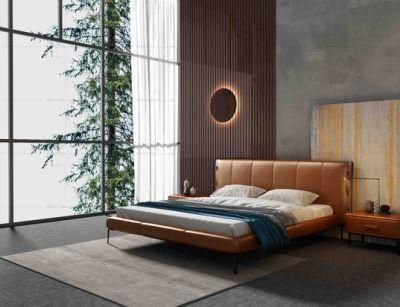 Luxury Italian Modern Bedroom Furniture Style Beds Set Customized Leather Bed