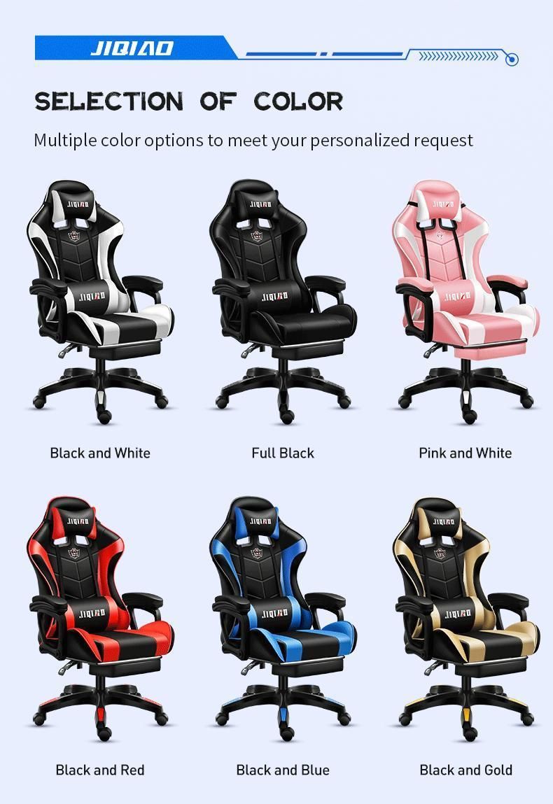 Hot-Selling Custom PC Racing Computer Reclining Leather Silla Gamer Office Gaming Chair with Footrest