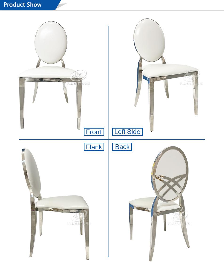 Wedding Event Furniture Removable Round Back Stainless Steel Chair