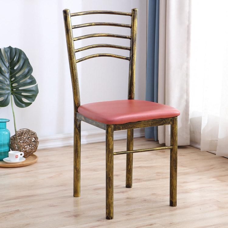 Fashion Design Home Restaurant Hotel Silla Leather Metal Dining Chair