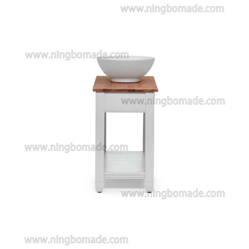 Understated Natural Timbers Furniture White Birch Base Natural Solid Ash Top Single Basin Bathroom Table