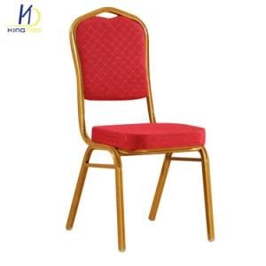 Court Church Use Metal Frame Gold Painted Fabric Banquet Chair