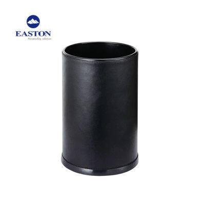 Popular Leather Single Layer Trash Can for Hotel and Home