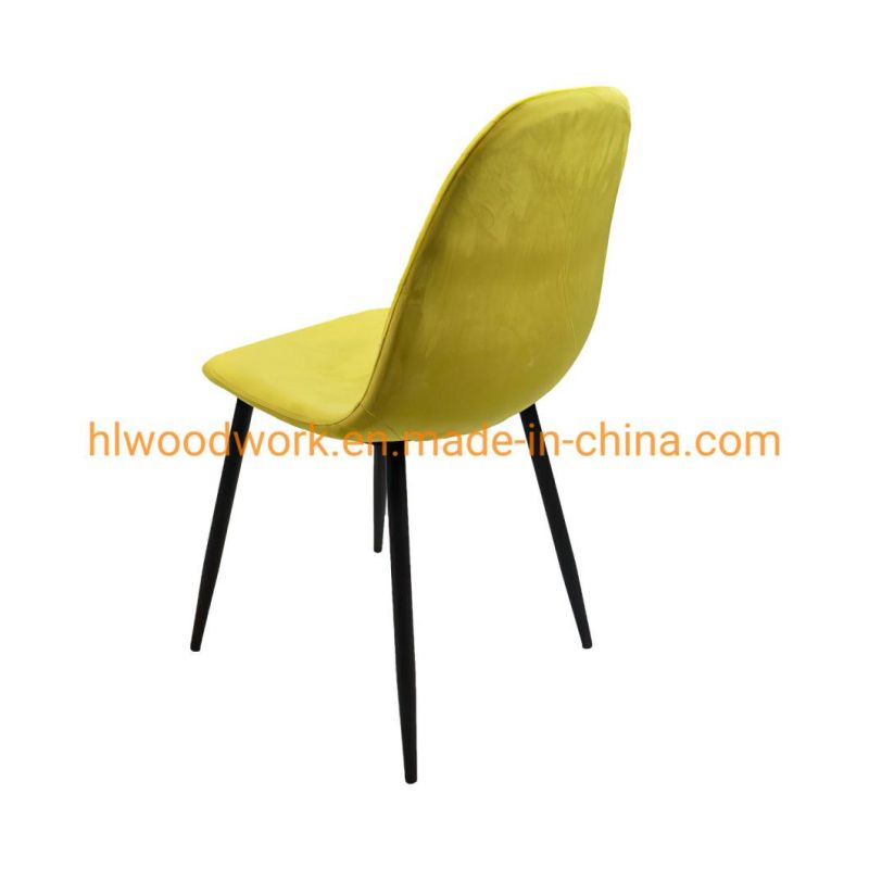 Wholesale Luxury Nordic Modern Design Blue Fabric Upholstered Seat Dining Chairs Modern Design Dining Room Furniture Leather Leisure Restaurant Dining Chair