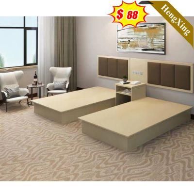 Modern Hotel Home Living Room Wooden Twin Bed Bedroom Hotel Furniture