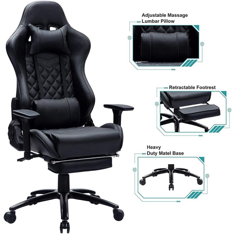 High Quality Swivel Raclining Adjustable Gaming Chair with Massage