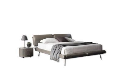 Latest Hot Sale Bed Upholstered Leather Bed King Bed Double Bed L Home Furniture Bedroom Furniture in Italy Style