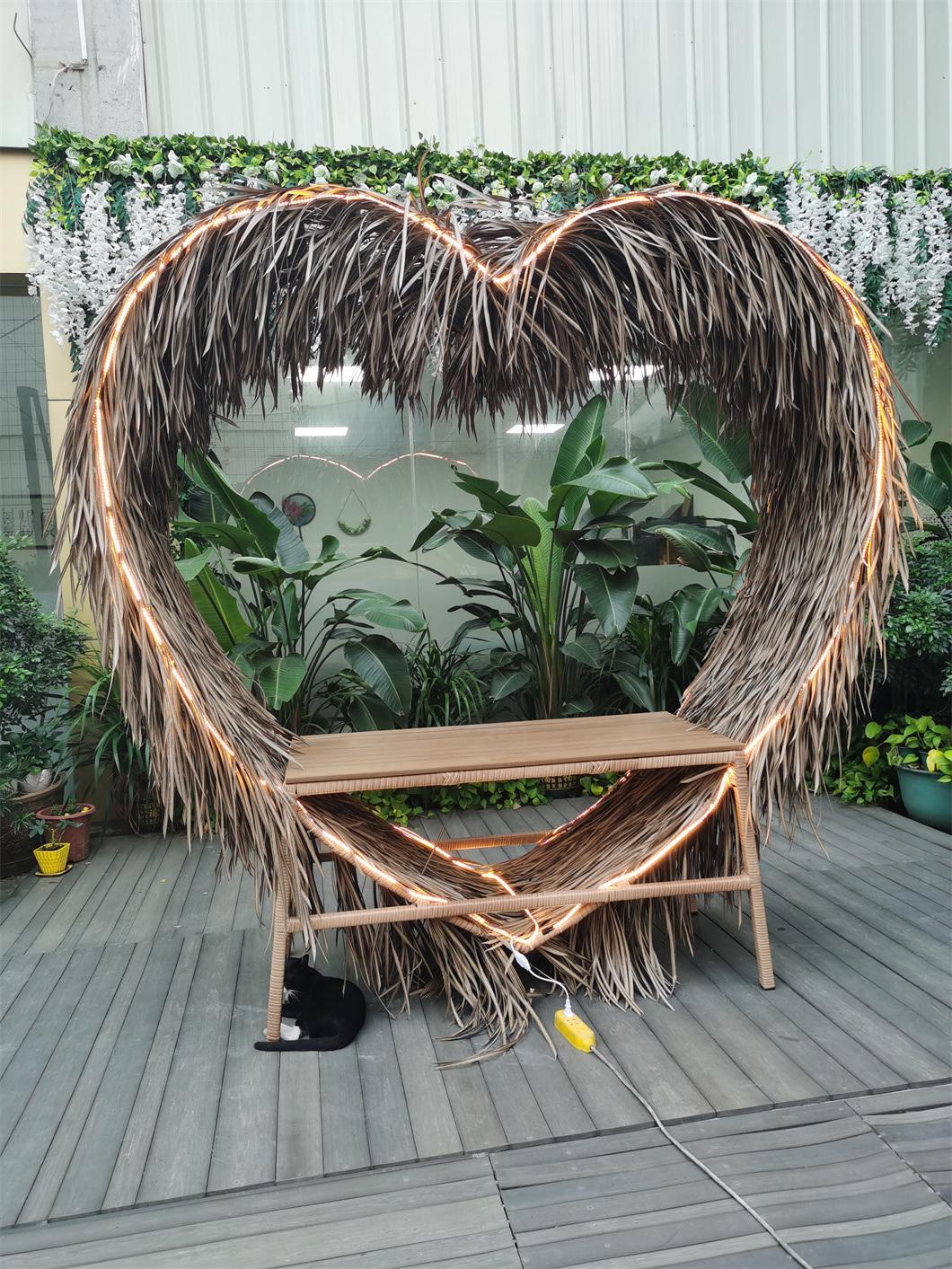 Unique Outdoor Swing Chair, Heart-Shaped with LED Light Hammock Chair with Cushion