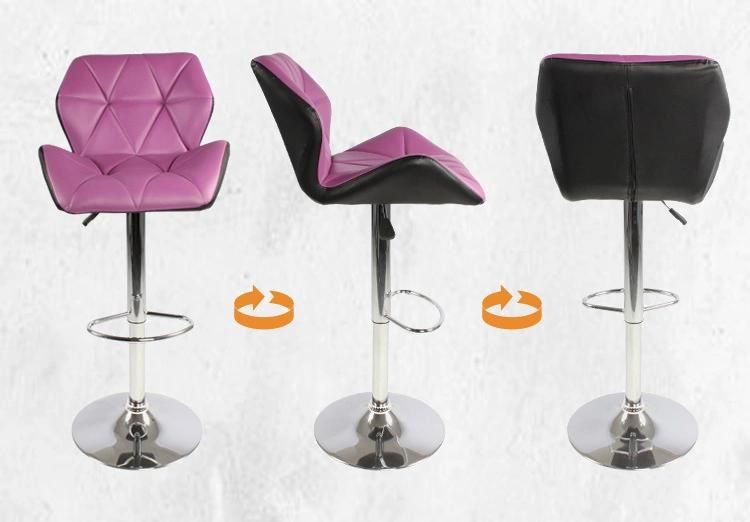 Modern Furniture Counter Bar Chair PU Leather Upholstered Swivel Rotating Bar Chair for Dining