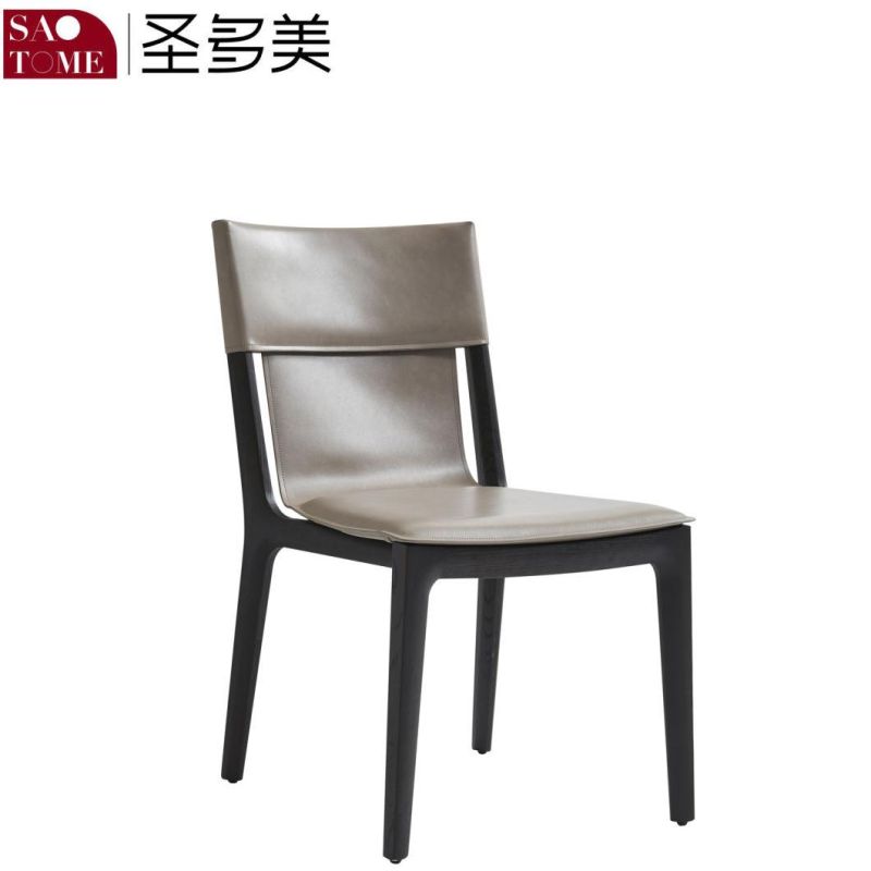 Modern Restaurant Furniture Black Leather Dining Chair