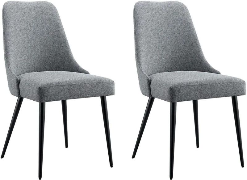 MID Century Modern Dining Chair Teddy Fabric Metal Leg Dinner Chair Furniture Fabric Velvet Restaurant Chair