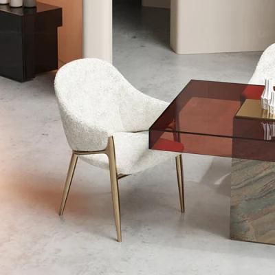Home Furniture Gold Stainless Steel Faux Leather Modern Dining Chair