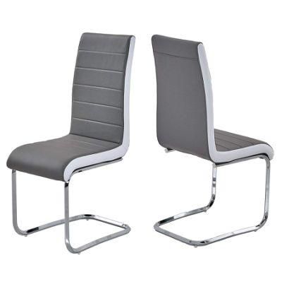 High Quality Luxury Modern Home Office Outdoor Restaurant Dining Furniture Chair PU Leather Chromed Steel Dining Chair