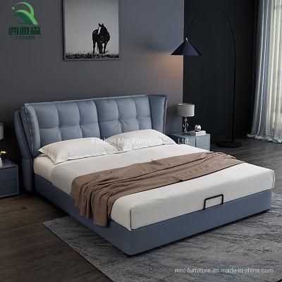 Modern Bed Furniture Genuine Leather Bed Set Luxury High Quality King/Queen Size Bed