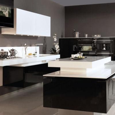 Custom Design Black Lacquer Modern Modular Kitchen Cabinet