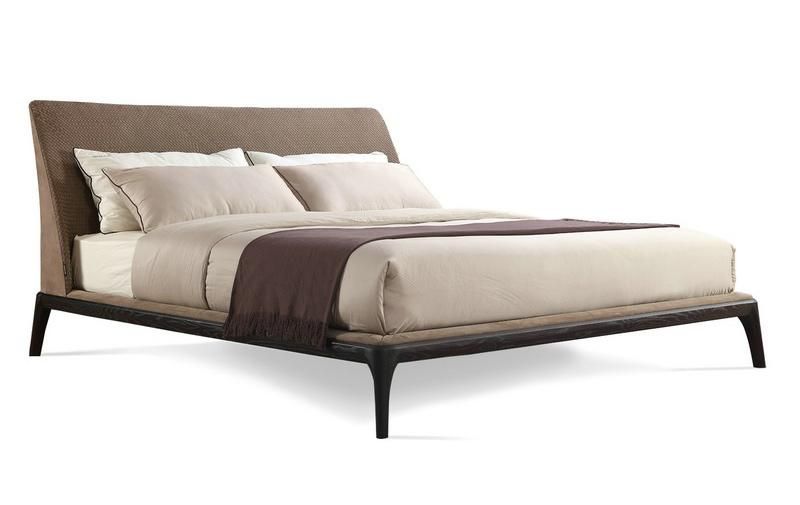 China Concise Home Bb-1508-15 Modern Minimalist Bedroom Furniture Genuine Leather Upholstery Bed