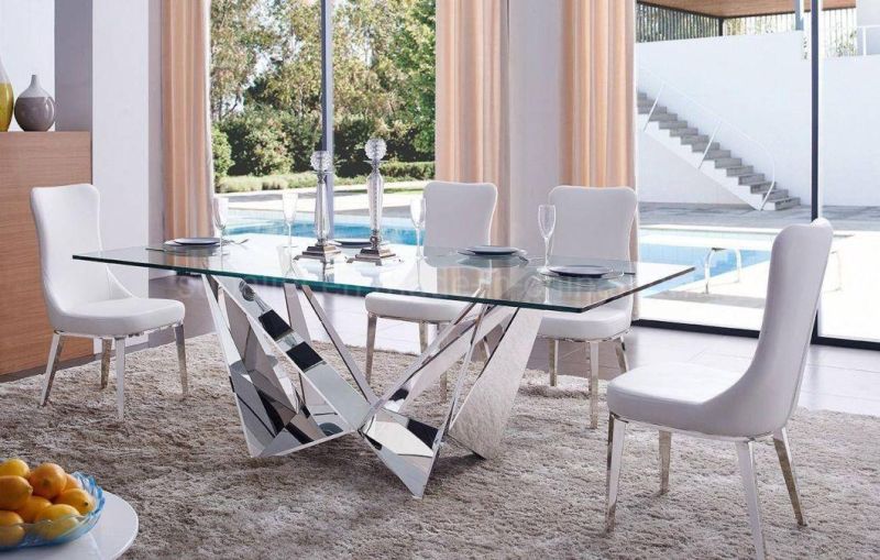 Restaurant Hotel Stainless Steel Frame PU Leather Modern Dining Chairs