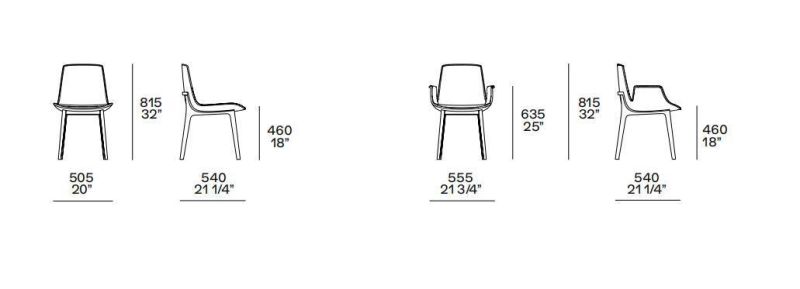 Ventura, Metal Arm Chairs, Metal Base, Latest Italian Design Chair, Home Furniture Set and Hotel Furniture Custom-Made