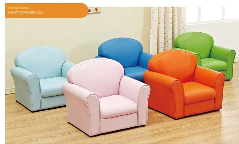 Kids Sofa Set, Home Furniture Sofa, Kindergarten Sofa, Children Living Room Furniture, Day Care Center Sofa Wood Frame Sofa, Leather PVC Baby Sofa