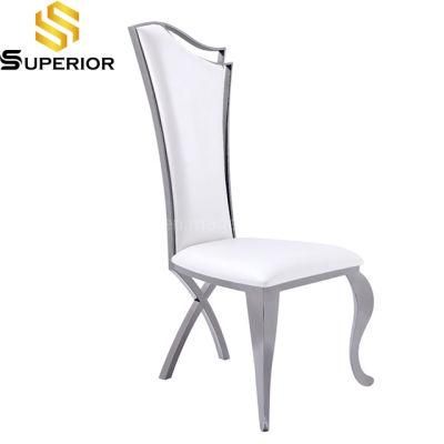 Modern Stainless Steel High Back PU Leather Wedding Chair