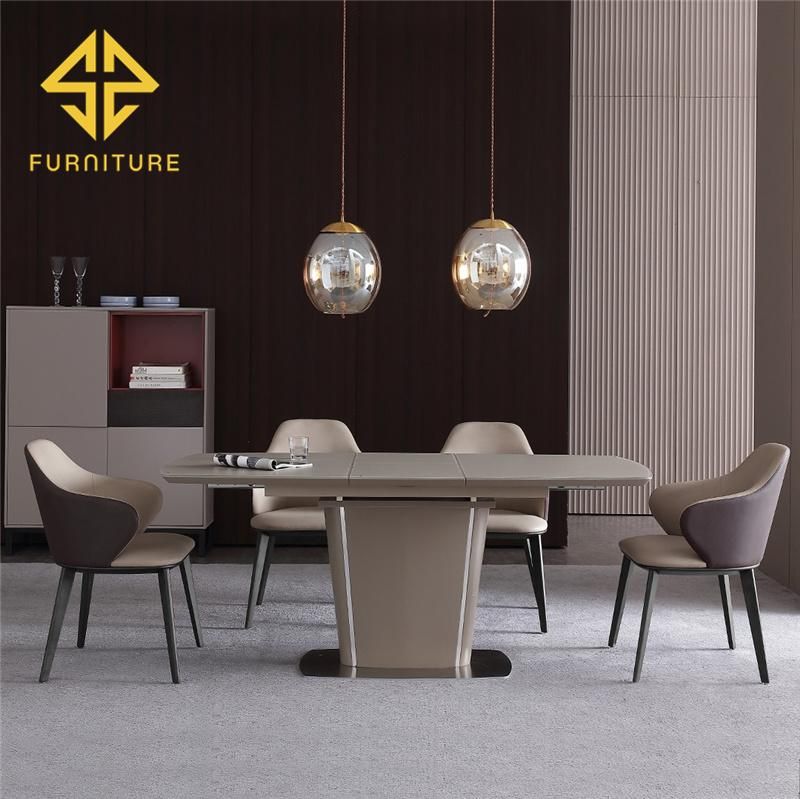 Modern Luxury Solid Wood Furniture Leather Dining Room Chair