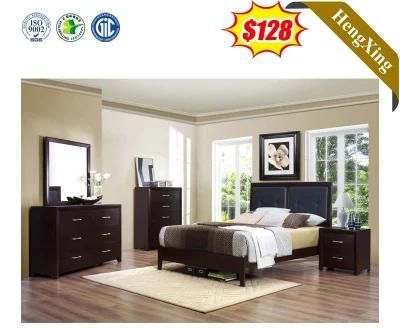 Modern Home Hotel PU Headbaord Wood Legs Bedroom furniture Sets