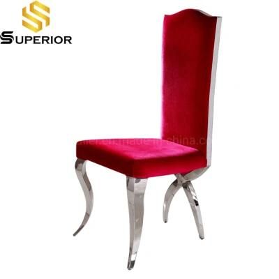 Contemporary Hot Selling Royal Red Fabric Dining Room Chairs