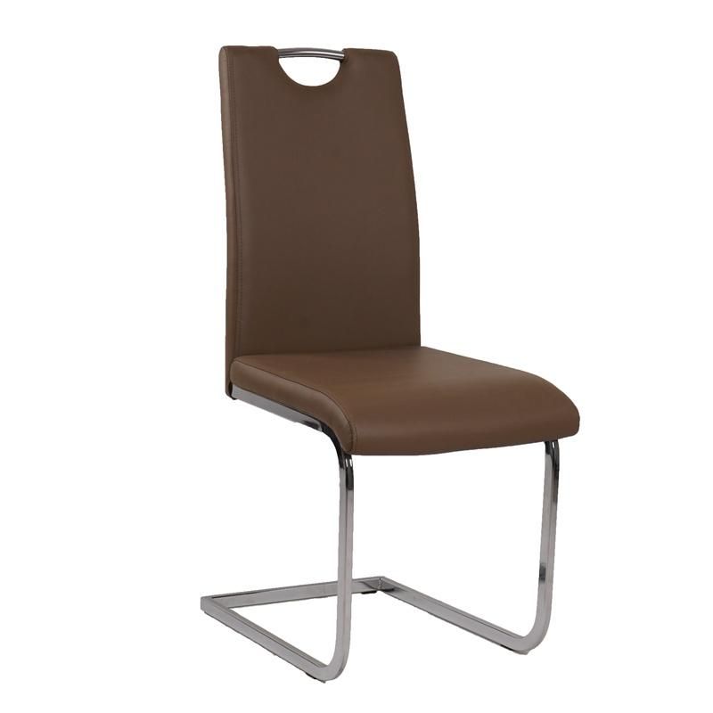 Ergonomic Design Faux Leather Dining Chair Brown Modern PU Chair