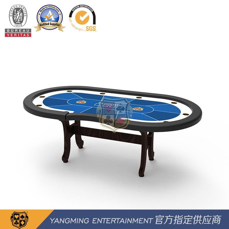 Upgrade Custom-Made 10-Person Simple Folding Texas Hold′ Em Entertainment Game Table Design Ym-Tb01