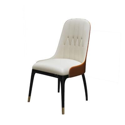 Fabric/PU/Velvet Covered Legs Metal Dining Chair