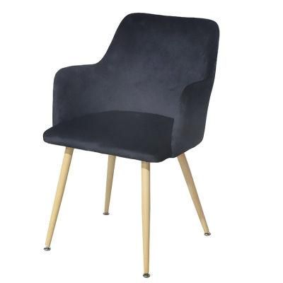 New Style Modern Colors Velvet PU Leather Dining Chair with Armrest