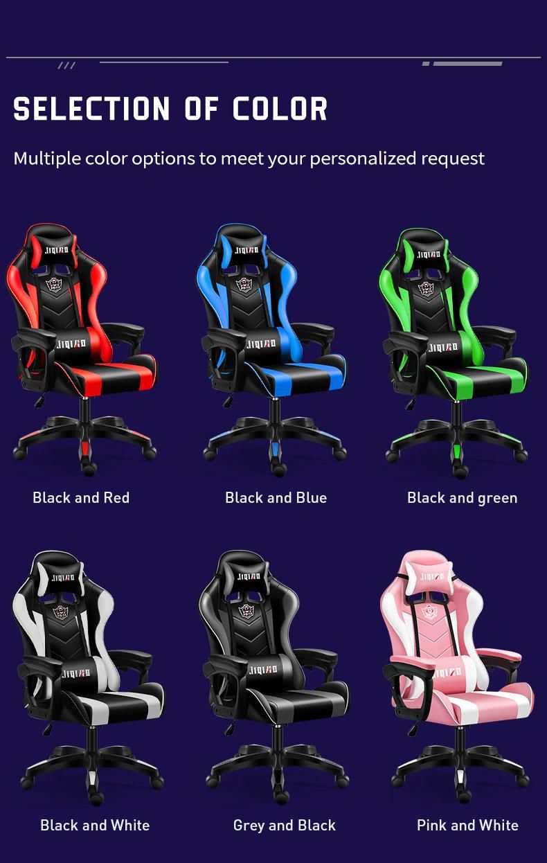 Wholesale Custom Logo PU Leather Four Points Fixed Armrest PC Ergonomic Silla Gamer Computer Gaming Chair with Footrest