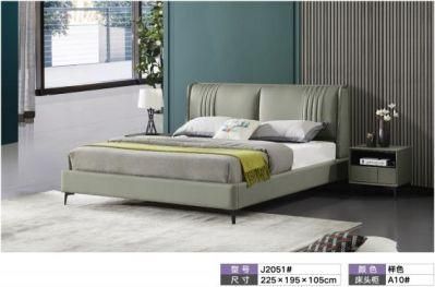 Best Sale Modern Wooden Home Hotel Bedroom Furniture Bedroom Set Wall Sofa Double Bed Leather King Bed (UL-BEJ2051)