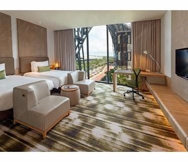 Modern MDF with Melamine Hotel Bedroom Guest Room Suite Furniture