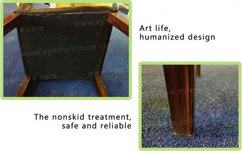 Hot Sale Metal Leather Square Imitated Wooden Chair